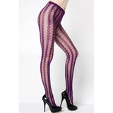 Stella Elyse Coiled Lines Fishnet Tights Coffee - Naughty by Nature Adult Store
