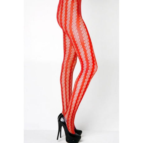 Stella Elyse Coiled Lines Fishnet Tights Coffee - Naughty by Nature Adult Store