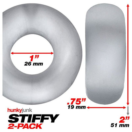 Stiffy 2 Pc Bulge Cockrings by HunkyJunk Ice Clear Ice - Adult Toys