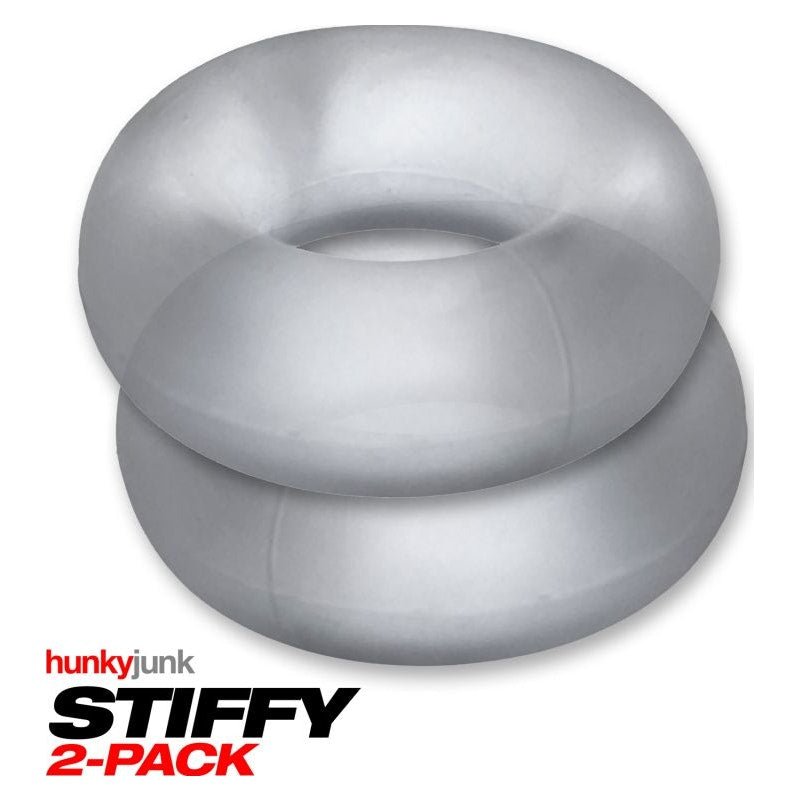 Stiffy 2 Pc Bulge Cockrings by HunkyJunk Ice Clear Ice - Adult Toys