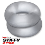 Stiffy 2 Pc Bulge Cockrings by HunkyJunk Ice Clear Ice - Adult Toys