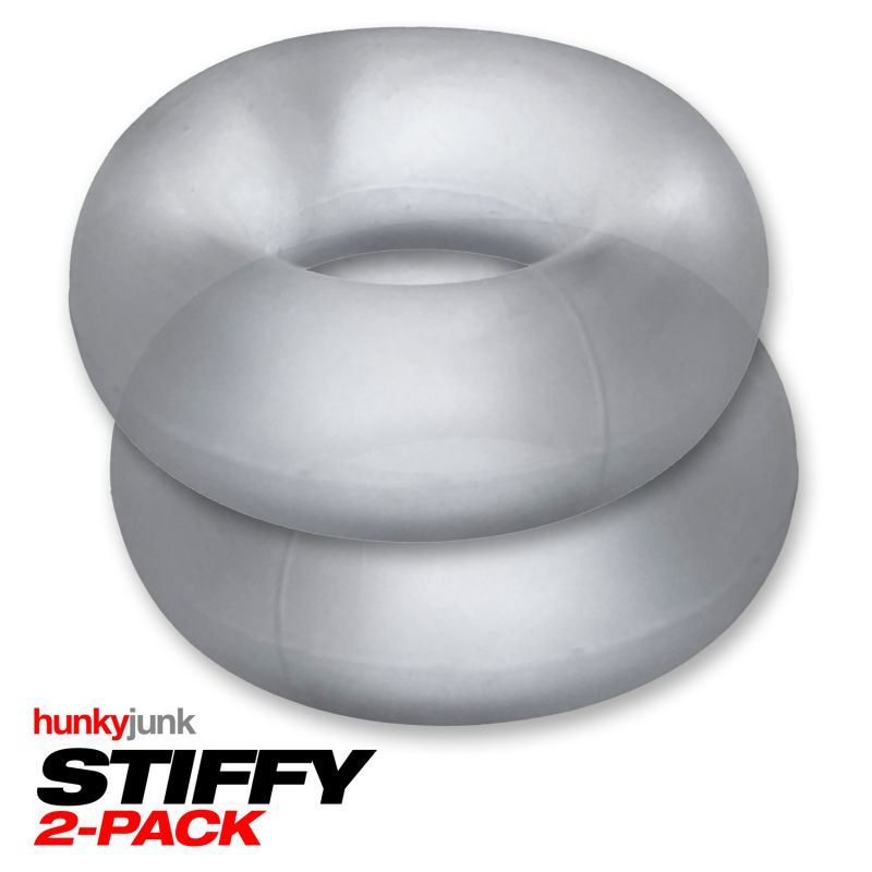 Stiffy 2 Pc Bulge Cockrings by HunkyJunk Ice Clear Ice - Adult Toys