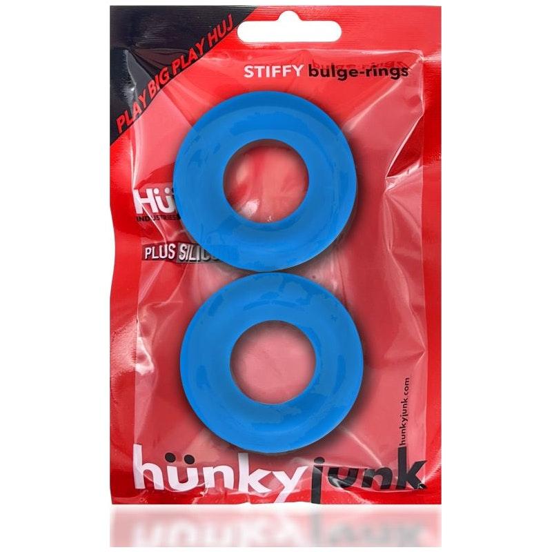 Stiffy 2 Pc Bulge Cockrings by HunkyJunk Teal Ice - Adult Toys