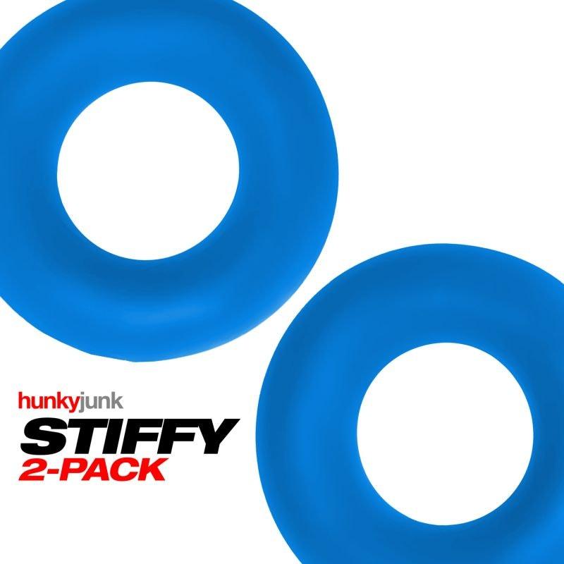 Stiffy 2 Pc Bulge Cockrings by HunkyJunk Teal Ice - Adult Toys