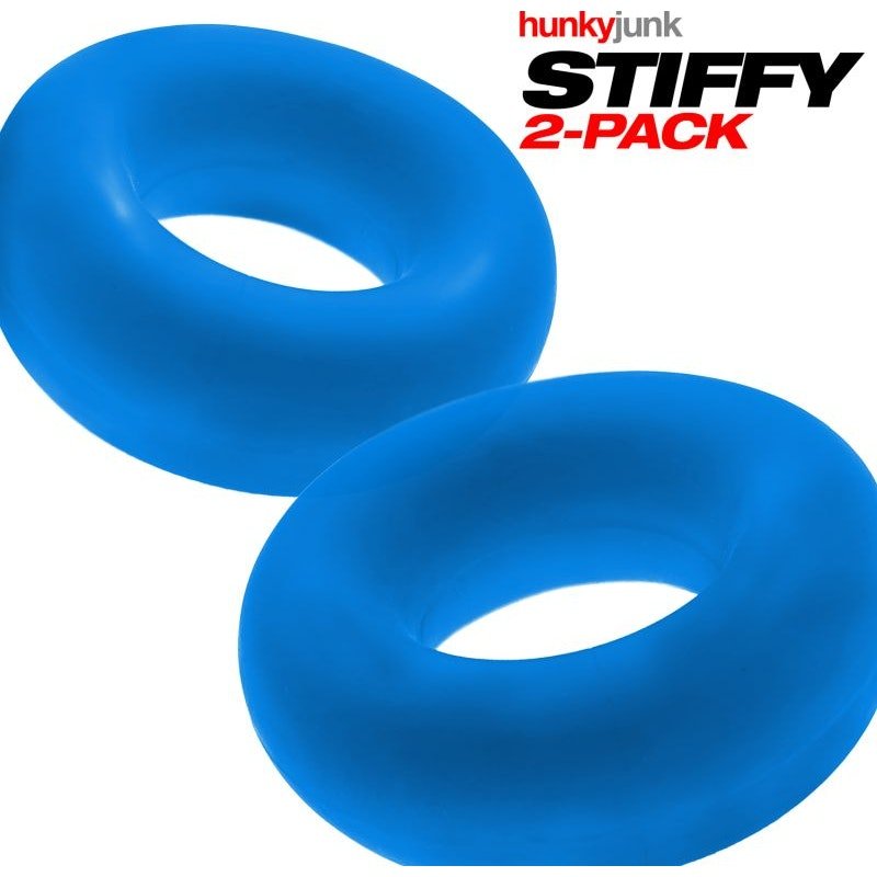 Stiffy 2 Pc Bulge Cockrings by HunkyJunk Teal Ice - Adult Toys