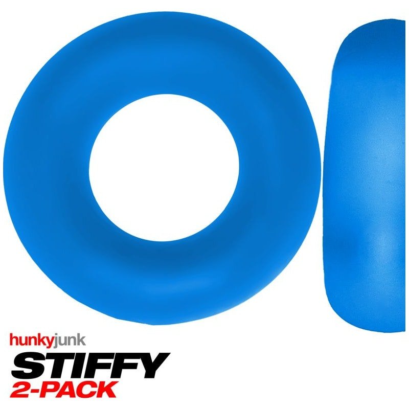 Stiffy 2 Pc Bulge Cockrings by HunkyJunk Teal Ice - Adult Toys