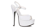 Stiletto Sandal White 6.5in - Lingerie