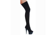 Stiletto Stretch Lycra Thigh High Boot Black 6in - Lingerie