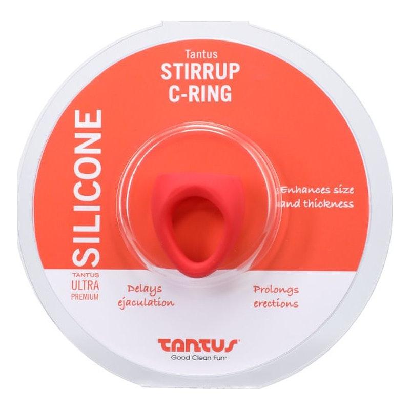 Stirrup Silicone Cock Ring Crimson - Adult Toys