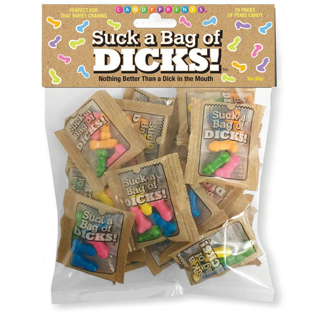 Suck a Bag of Dicks! Bag of 25 - Pecker Lollies - NOVELTIES