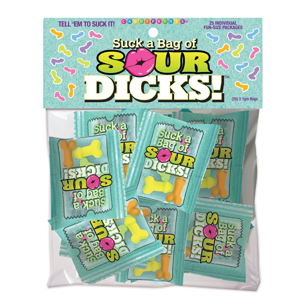 Suck a Bag of Sour Dicks! Bag of 25 - Pecker Lollies - Bulk Bag of 25 Party Packs - NOVELTIES