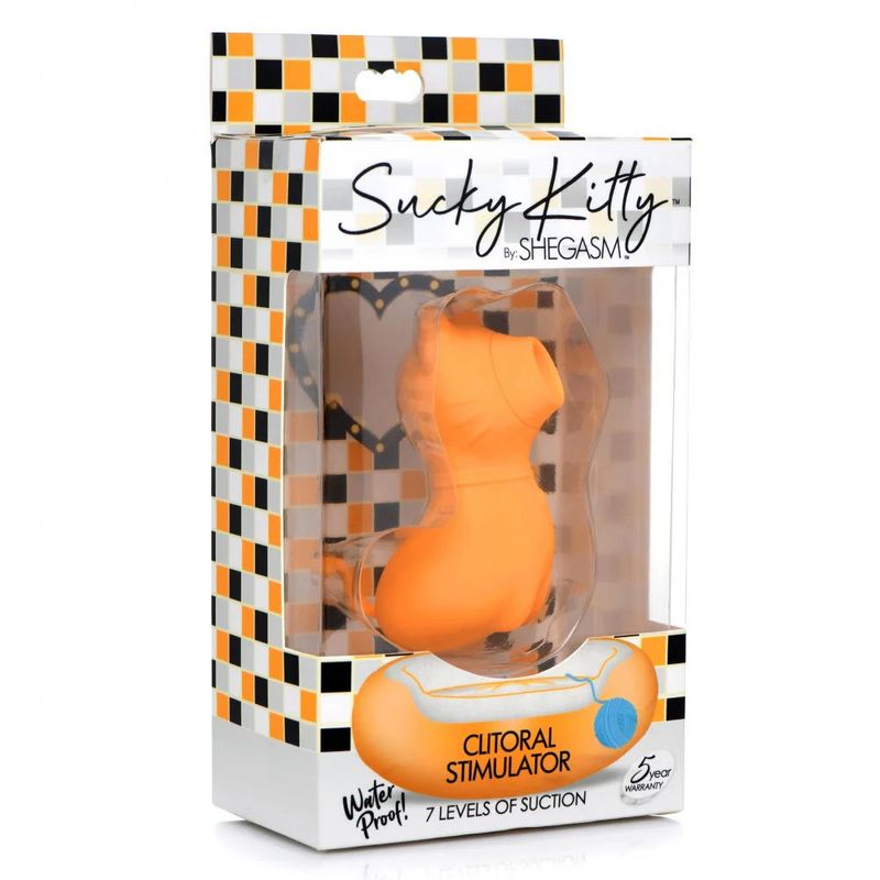 Sucky Kitty 7X Clitoral Stimulator Orange - Adult Toys