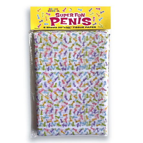 Super Fun Penis Tissue Paper Sheets - 6 Pack - Naughty by Nature Adult Store