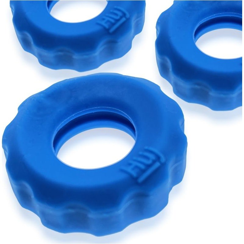 Super Hunkyjunk 3 Pc Cockrings Teal Ice - Adult Toys