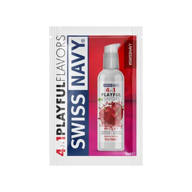 Swiss Navy Poppin Wild Cherry Lube 5ml Sachets (100 Pk) - Lotions & Potions