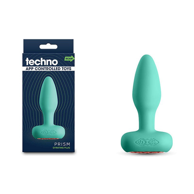 Techno - Prism - Teal 10.9 cm USB Rechargeable Butt Plug with App Control - Anal Toys