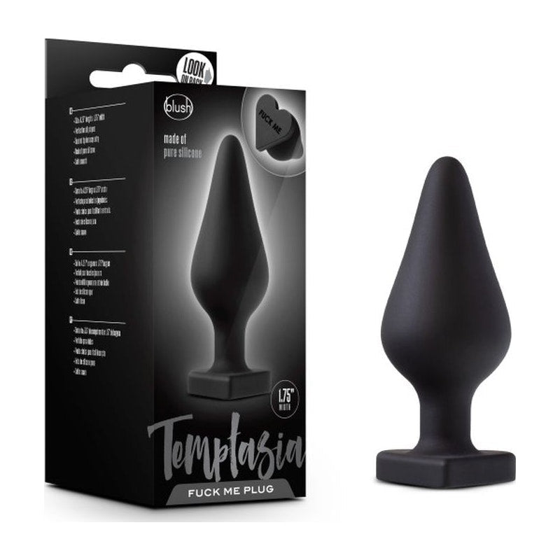 Temptasia Fuck Me Butt Plug Black - Adult Toys