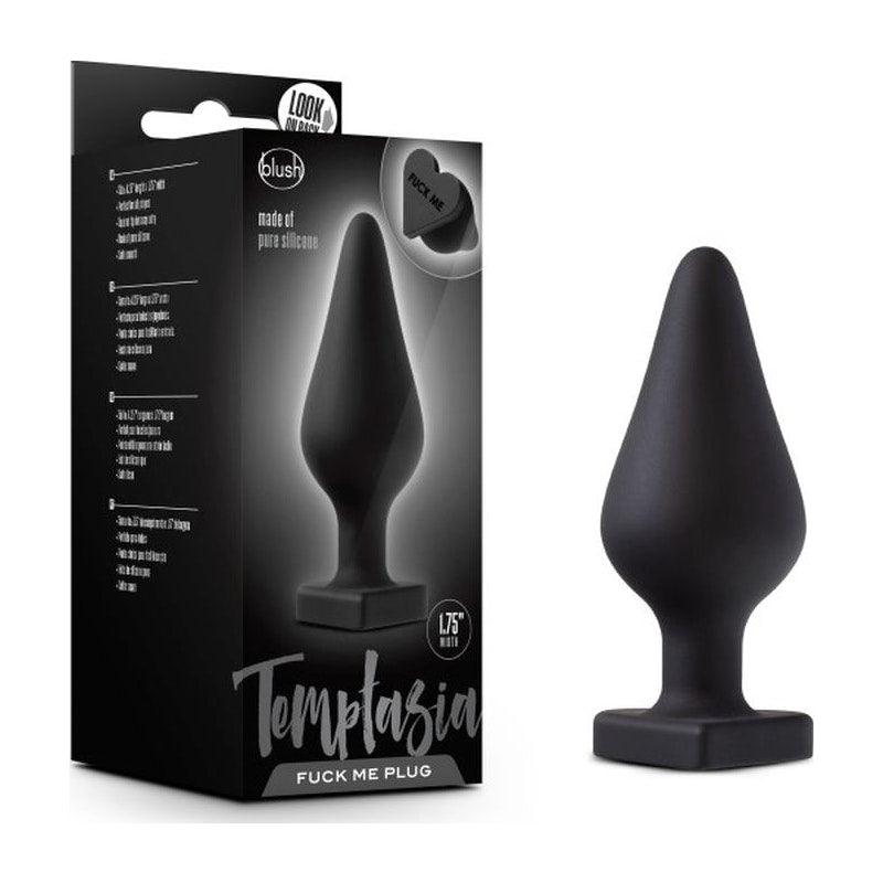 Temptasia Fuck Me Butt Plug Black - Adult Toys