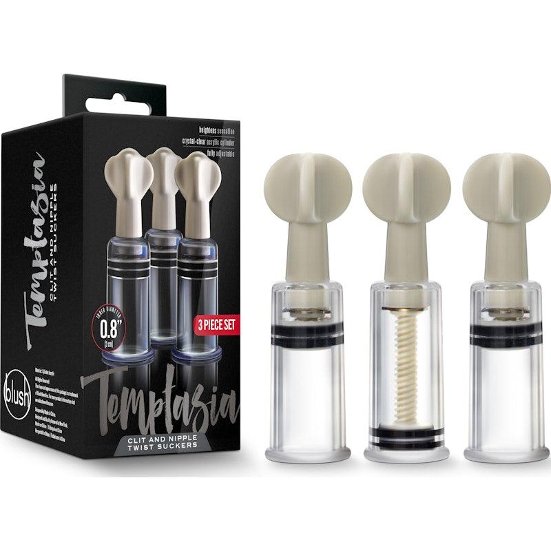 Temptasia Nipple and Clit Twist Suckers 3 Pc - Adult Toys