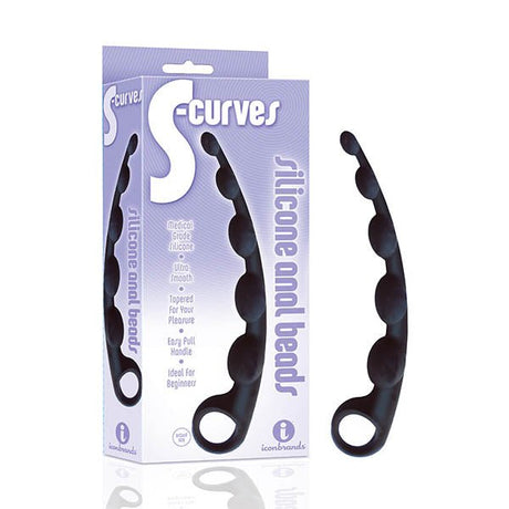The 9's S - Curves - Black Anal Beads - Anal Toys