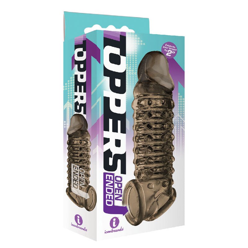 The 9's Toppers Open Ended - Smoke Penis Extension Sleeve - SLEEVES