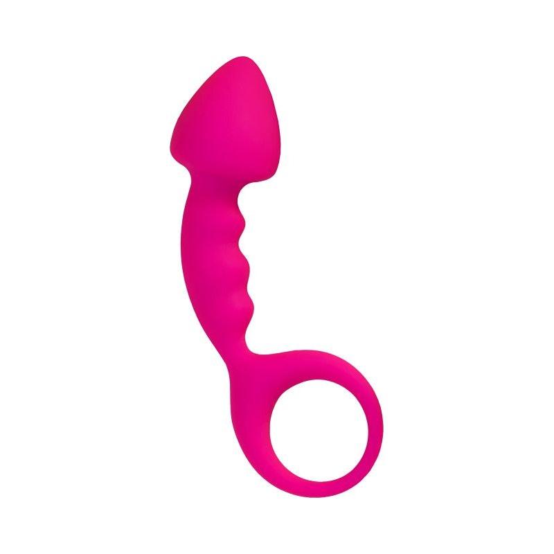 ToDo Bong Anal Plug – Small Silicone Anal Toy with Easy - Pull Loop, Pink - Adult Toys