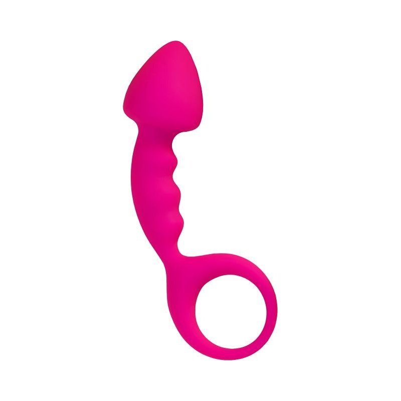 ToDo Bong Anal Plug – Small Silicone Anal Toy with Easy - Pull Loop, Pink - Adult Toys