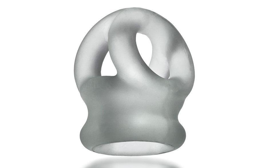 Tri Squeeze Cocksling Ballstretcher Clear Ice - Adult Toys