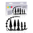 Try - Curious Anal Plug Kit - Black Anal Kit - Set of 6 - Anal Toys
