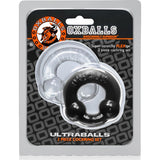 Ultraballs 2 Pk Cockring Black And Clear - Adult Toys