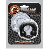 Ultraballs 2 Pk Cockring Black And Clear - Adult Toys