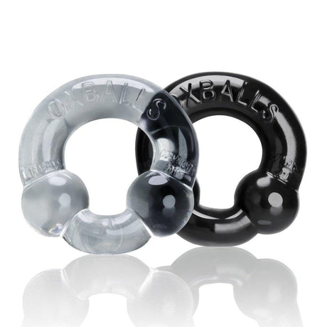 Ultraballs 2 Pk Cockring Black And Clear - Naughty by Nature Adult Store