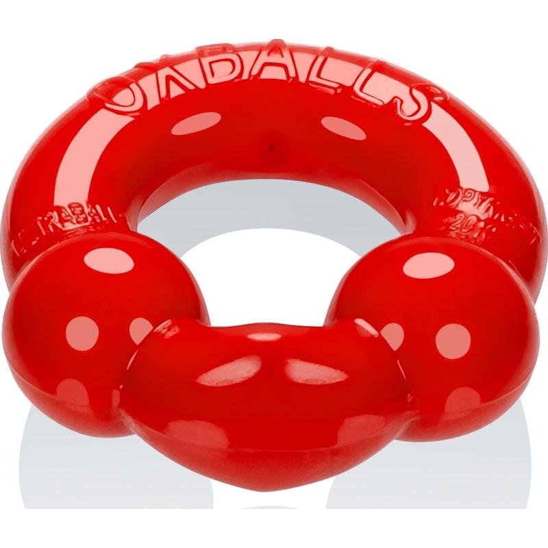 Ultraballs 2 Pk Cockring Steel And Red - Adult Toys