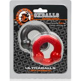 Ultraballs 2 Pk Cockring Steel And Red - Adult Toys