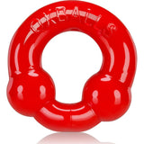 Ultraballs 2 Pk Cockring Steel And Red - Adult Toys