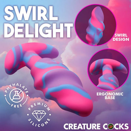 Unicorn Swirl Silicone Butt Plug Medium - Adult Toys - Naughty by Nature Adult Store
