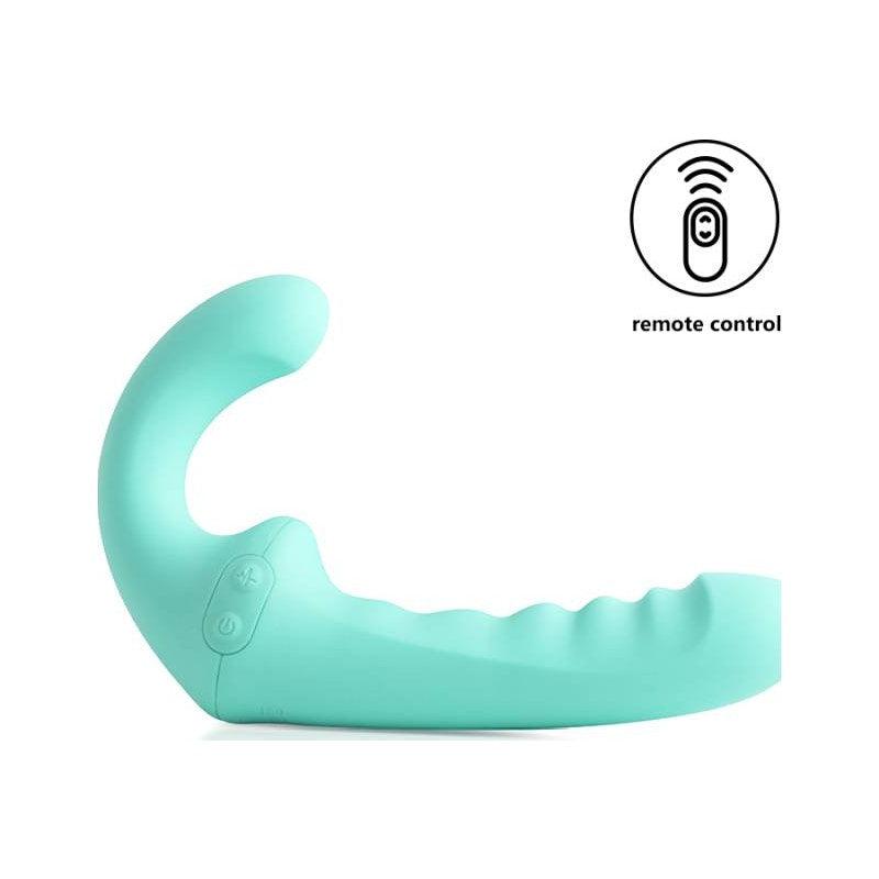 VibraTwin Rechargeable Come Hither Strapless Strap On with Remote - Adult Toys