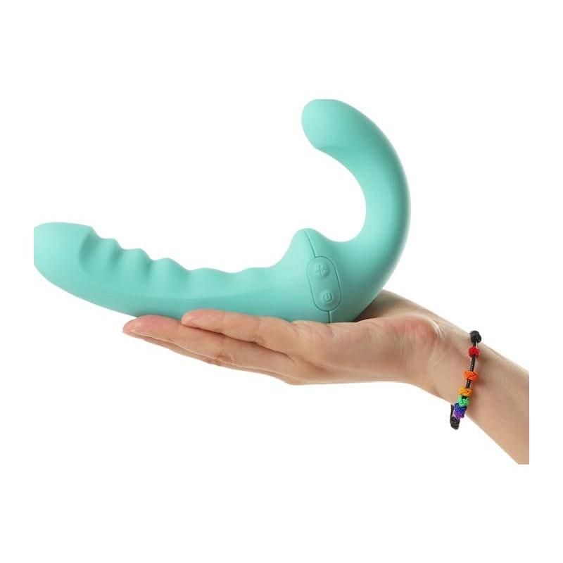 VibraTwin Rechargeable Come Hither Strapless Strap On with Remote - Adult Toys