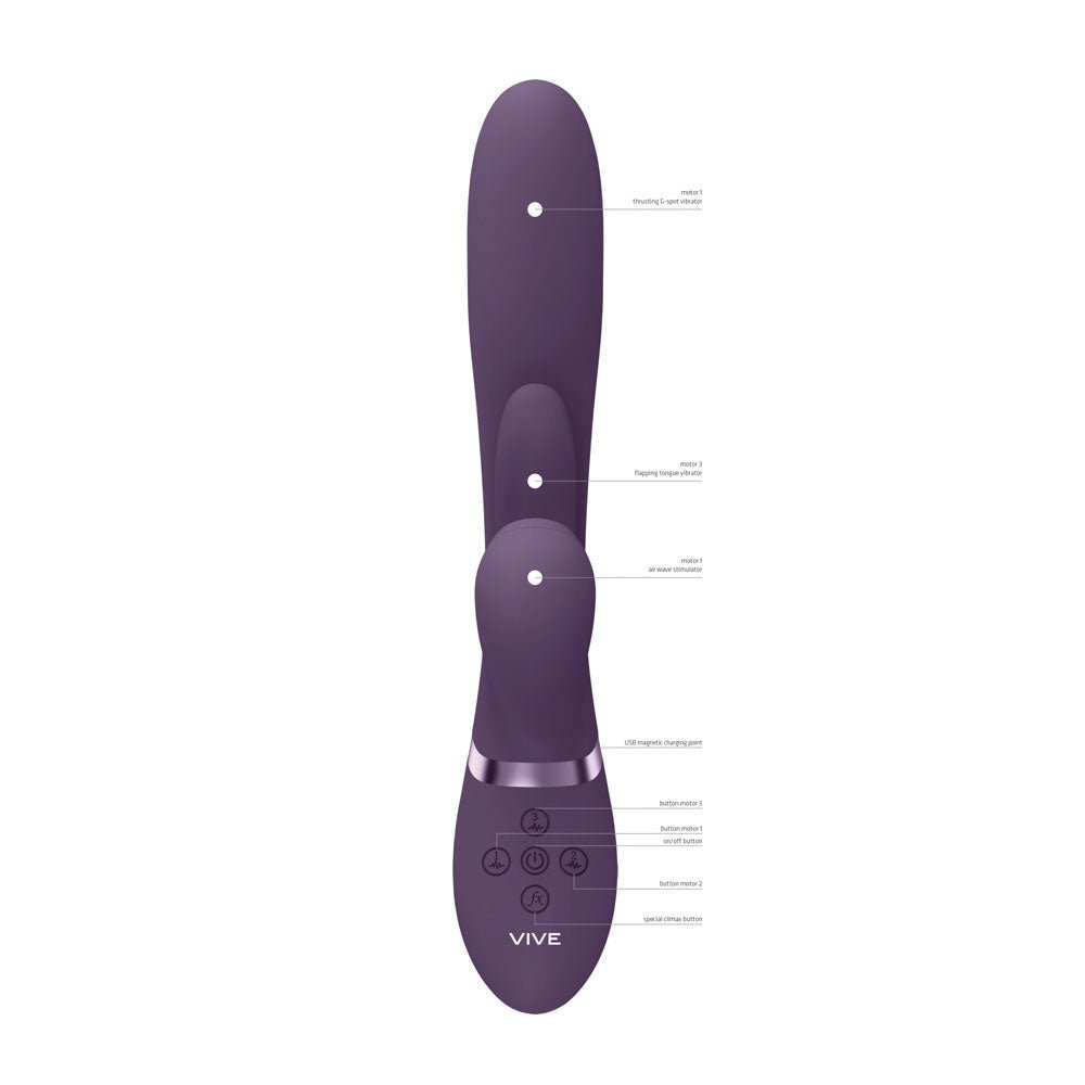VIVE Ena - Thrusting Vibrator with Air Wave Stimulator - VIBRATORS - RABBIT