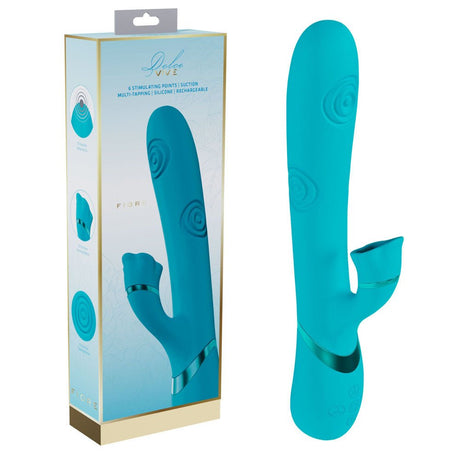 VIVE Fiore - Blue Rechargeable Tapping Rabbit Vibrator - Naughty by Nature Adult Store