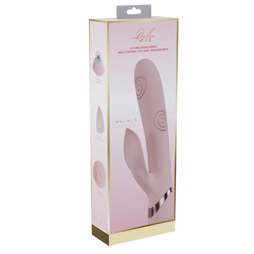 VIVE Fronda - Pink Rechargeable Tapping Rabbit Vibrator - Naughty by Nature Adult Store