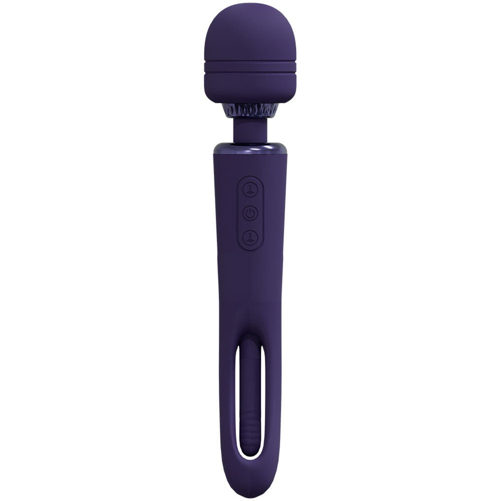 VIVE Kiku - Purple Dual End Massage Wand with Flapping Tip - VIBRATORS
