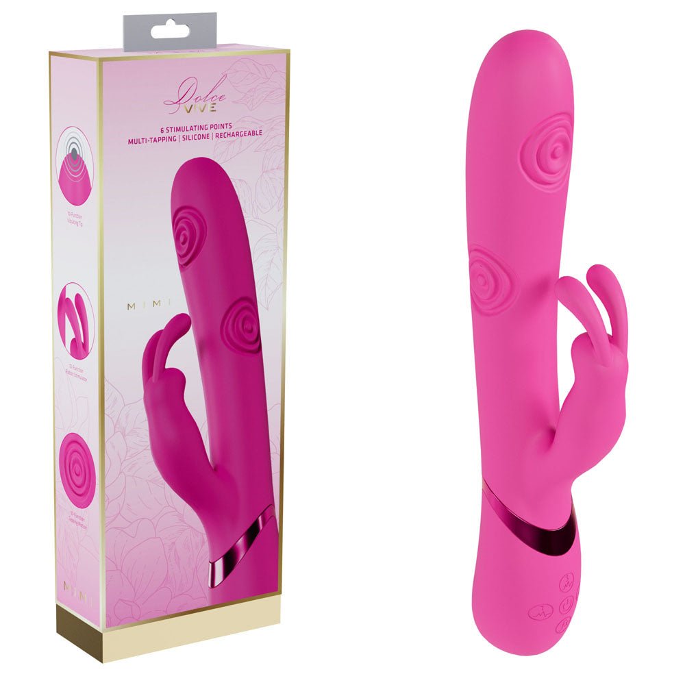 VIVE Mimi - Pink Rechargeable Vibrating & Tapping Rabbit Vibrator - Naughty by Nature Adult Store