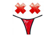 Vixen Red Wet Vinyl Pastie and G - String Set - Adult Toys