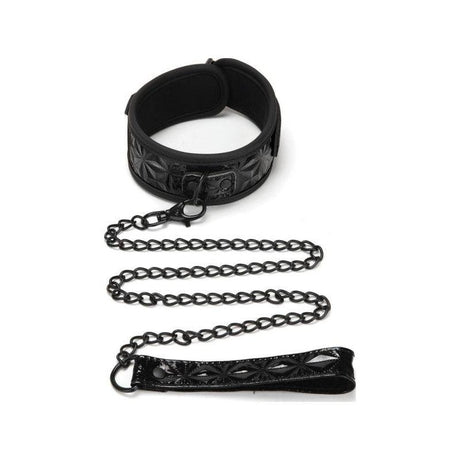 Whip Smart Diamond Collar and Leash Black - Adult Toys