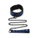 Whip Smart Diamond Collar and Leash Blue - Adult Toys