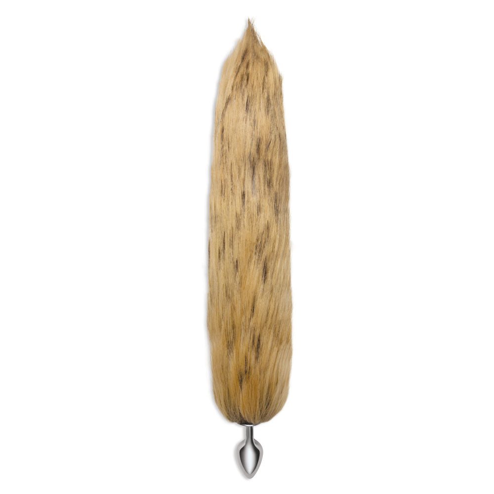 WhipSmart Furry Tales 14 Inch Brown Fox Tail - Metal 6.3 cm Butt Plug with Brown Fox Tail - Anal Toys