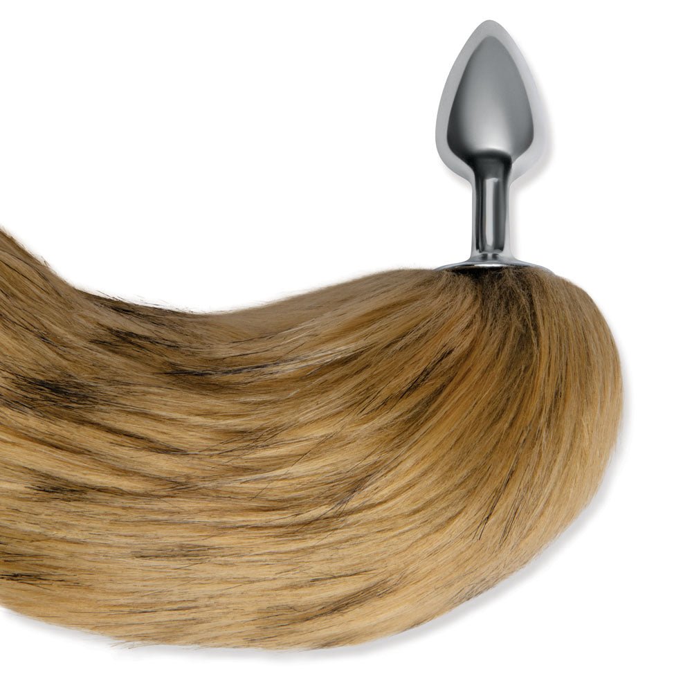 WhipSmart Furry Tales 14 Inch Brown Fox Tail - Metal 6.3 cm Butt Plug with Brown Fox Tail - Anal Toys