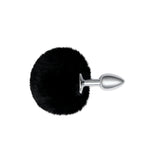 WhipSmart Furry Tales Black Bunny Tail - Metal 6.3 cm Butt Plug with Black Bunny Tail - Anal Toys