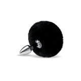 WhipSmart Furry Tales Black Bunny Tail - Metal 6.3 cm Butt Plug with Black Bunny Tail - Anal Toys